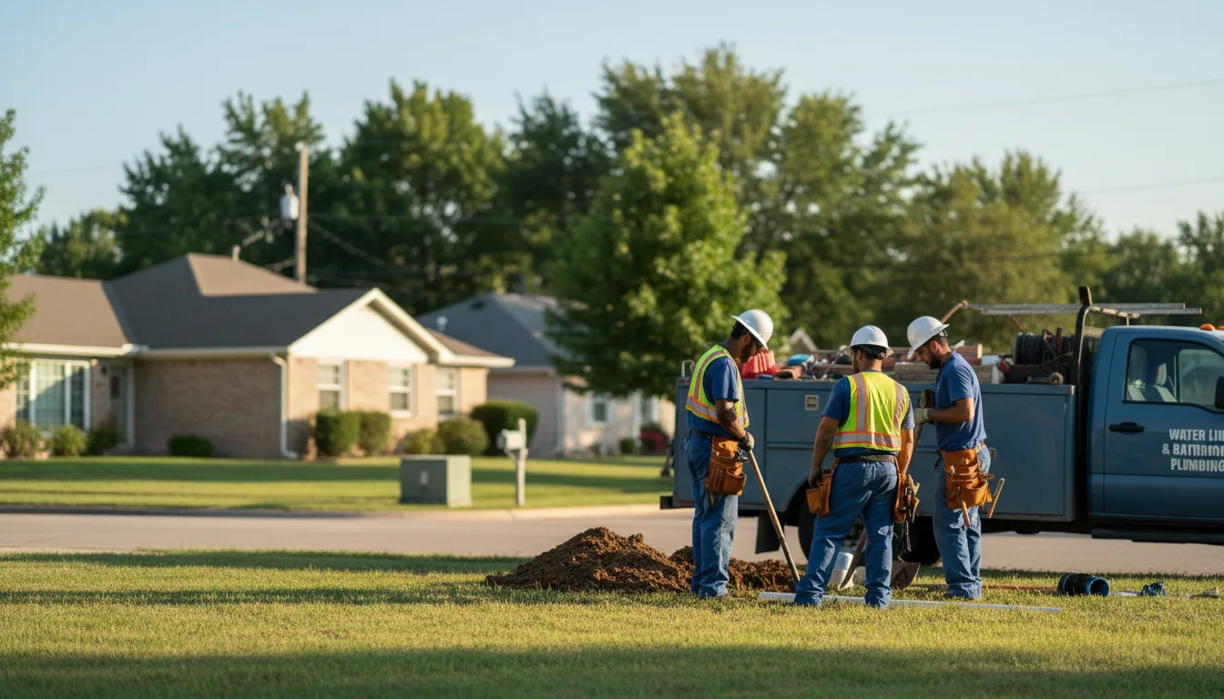 Residential water line and bathroom plumbing service in Galloway, OH